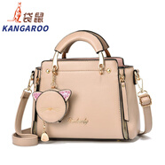 袋鼠（KANGAROO）女包包2025百搭七夕時尚甜美淑女手提包韓版休閑斜跨單肩包 卡其色