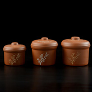 慕質(zhì)紫砂烤梨燉盅陶瓷燉盅燉罐酒店餐飲特色燉盅瓷盅參盅雙蓋燉盅小罐 紫砂雙蓋中號約750ml