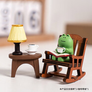 木丁丁 青蛙搖椅擺件 辦公室工位書桌面日系迷你裝飾生日兒童節(jié)520禮物 咖啡青蛙+搖椅【7*5*4.5cm】