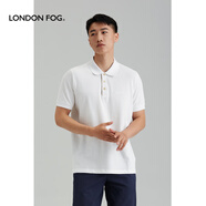 London Fog倫敦霧精品男裝商務(wù)男士休閑短袖體恤百搭純色棉質(zhì)Polo衫薄款上衣 A1白色 50/L/170
