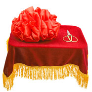 極度空間 頒獎托盤(pán)紅布開(kāi)業(yè)禮儀裝飾托盤(pán)大紅布蓋布剪彩托盤(pán)流蘇絨布60*60