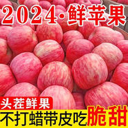 【帶皮吃】正宗紅富士蘋果新鮮水果蘋果脆甜冰糖心丑蘋果整箱批發(fā) 凈重4.5斤-大果【果徑70-75mm】 正宗紅富士-顆顆爆汁