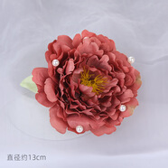 歐陽先生超仙絹花發(fā)飾釘珠花朵發(fā)夾 漢服邊夾女復古珍珠花夾兒童花花發(fā)卡 秋色-焦糖