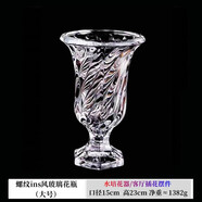 弗萊文茨北歐ins風(fēng)玻璃花瓶精致簡(jiǎn)約綠植鮮花插花擺件家用客廳透明小花瓶 螺旋花瓶（大號）