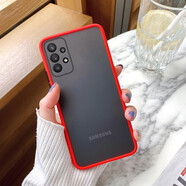 首基艾派 三星A32手機(jī)殼 Galaxy A52新款全包防摔三星A72磨砂撞色5G手機(jī)保護(hù)殼硅膠 大紅-三星A32 5G版【配鋼化膜】