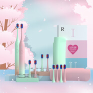 ZR/擇柔聲波電動(dòng)牙刷成人男女士全自動(dòng)充電式學(xué)生黨軟毛情侶套裝禮盒裝 感應(yīng)充電【情侶套裝-漸變】10枚愛(ài)心刷頭+2便攜盒