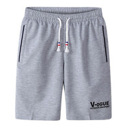 左斯客男夏季寬松休閑男士夏裝5分薄款馬褲運動(dòng)大褲衩沙灘褲潮流修身半截中褲男裝加大碼 淺灰色 XXXL