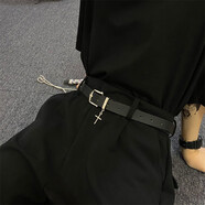 途尊（kingtrip） 韓版ins原宿風(fēng)復古個(gè)性黑色皮帶百搭褲帶簡(jiǎn)約學(xué)生腰帶裝飾男女潮 主圖款