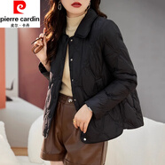 皮爾卡丹（pierre cardin）冬季新款羽絨棉服女修身顯瘦減齡時(shí)尚小個(gè)子輕薄保暖洋氣短外套 黑色 M【90-105斤】