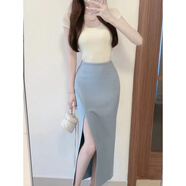 子耳搭配半身裙子的上衣夏季新款搭配包臀裙短裙百褶裙牛仔裙遮肚子 上衣+半身裙梨型身材/成套搭配一 S 80至96斤