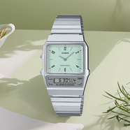 卡西歐（CASIO）經(jīng)典復(fù)古款雙顯鋼帶男女手表AQ-230GA-9D AQ-230A-1D 7D 9D電子表 AQ-800E-3A 新款限量山系配色