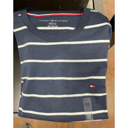 Tommy Hilfiger湯米Tommy Hilfiger 男士時(shí)尚休閑條紋圓領(lǐng)短袖T恤七夕情人節(jié) 410  藏藍(lán)色 XXL