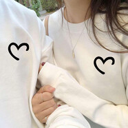love legend情侶裝衛(wèi)衣秋冬男女同款新款百搭休閑圓領(lǐng)寬松外套學(xué)生班服定制 愛心 白色男 M(建議100-120斤內(nèi)穿)