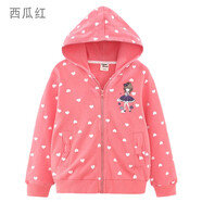 多妙屋女童外套春秋兒童純棉衛(wèi)衣2025新款中大童棒球服上衣女孩洋氣童裝 西瓜紅 160cm（參考身高155-165）