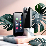 索野迷你手機智能學(xué)生手機可微信兒童 全網(wǎng)通4g 初中手機 超薄小型 超小袖珍 小屏智能觸屏考試 黑色8S移動聯(lián)通1+8