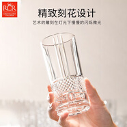 RCR進(jìn)口水晶玻璃杯女生茶杯辦公室喝水果汁杯家用綠茶杯泡茶禮盒套裝 【旋轉(zhuǎn)杯架】閃耀玻璃杯 370ml 6只