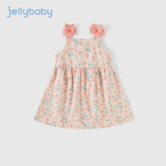 JELLYBABY童裝寶寶連衣裙女童裙子無袖吊帶蝴蝶結(jié)2025夏季新款甜美可愛舒適 粉色 100