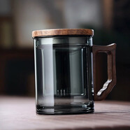 全度（Quandu）玻璃茶杯茶具辦公杯喝茶杯綠茶杯帶過濾內(nèi)膽泡茶杯玻璃水杯子 木語杯