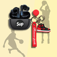 舟泰光vivo tws2保護套適用vivo tws 3/3Pro耳機殼vivotws2e藍牙耳機vivo3保護套連體硅膠vivo tws4軟殼 黑色殼+sup圖案+AJ鞋 vivo tws 3/3Pro通用