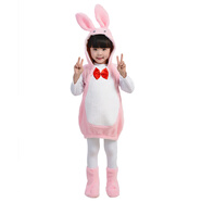 丘萊兔 萬(wàn)圣節演出服恐龍連體老虎表演卡通cos兔子角色扮演兒童動(dòng)物服裝 粉紅色 兔子（無(wú)打底） 100cm