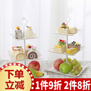 SPENG 家用水果拼盤創(chuàng)意三層干果盤歐式客廳點(diǎn)心托盤多層糖果蛋糕盤子 三層  [加粗桿]