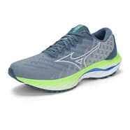 美津濃（MIZUNO）男子跑步運動鞋 舒適緩震 WAVE INSPIRE19 04/藏青色/白色/熒光綠 41