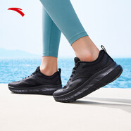 安踏（ANTA）輕云新款網(wǎng)面透氣跑步鞋女軟底運(yùn)動(dòng)鞋女鞋奧特萊斯 基礎(chǔ)黑-2 5.5 (女36)