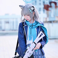 南小鳥(niǎo)砂狼白子cos服 蔚藍檔案動(dòng)漫周邊砂狼城子cosplay漫展C服配飾 COS服+假發(fā)+配飾+包+定制鞋+武器 XXXL