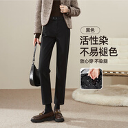 逸陽(yáng)冬季新款黑色顯瘦煙管法棍褲子直筒牛仔褲女小個(gè)子 黑色-冬季 29