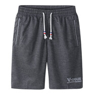 左斯客男夏季寬松休閑男士夏裝5分薄款馬褲運動(dòng)大褲衩沙灘褲潮流修身半截中褲男裝加大碼 深灰色 XXXL