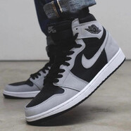耐克（NIKE）男女鞋 Air Jordan 1    AJ1 倫敦限定高幫運動籃球鞋 555088-035 黑灰 影子 40