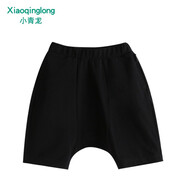 小青龍兒童短褲夏季寶寶休閑褲中大童男童男孩運動(dòng)五分褲中褲 黑色 90 (建議80-90cm)