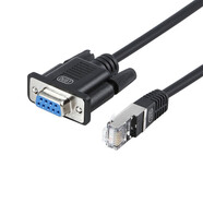 塵土 console連接線 RJ45轉RS232線9針串口DB9轉RJ45網口數據轉換線兼容思科路由器調試線 RJ45轉DB9【母頭】 1米