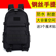 雪峰狐 軍迷背包戰(zhàn)術(shù)雙肩包男 3D旅游野營(yíng)登山包 黑色包