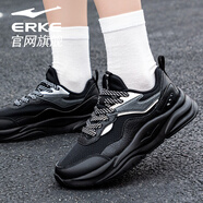 鴻星爾克女鞋運動(dòng)鞋春季官方旗艦新款紅星女士休閑皮面透氣老爹跑步鞋子 正黑2170 40