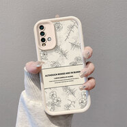 Espanson小米紅米Note9手機(jī)殼Redmi note9Pro保護(hù)套4g復(fù)古花豎紋卡通貼皮磨砂男女5G軟邊硅膠全包防摔外殼 紅米Note9(4G)【復(fù)古花豎皮紋】白色