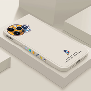 名界適用于蘋(píng)果16promax手機(jī)殼iphone手機(jī)套宇航員潮牌液態(tài)硅膠保護(hù)套全包防摔男新款女 蘋(píng)果15Pro<擁抱星球>米白色