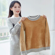 曼之伴保暖內(nèi)衣女加絨加厚線衣少女孩純棉秋衣秋褲初中學(xué)生保暖內(nèi)衣套裝 灰色貓咪 2XL (80-100斤)