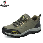 西域駱駝（VANCAMEL）斷碼休閑男鞋秋季透氣戶(hù)外運動(dòng)徒步鞋防水防滑登山鞋 軍綠色 088 46