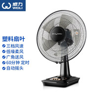 威力 電風(fēng)扇臺式家用學(xué)生宿舍風(fēng)扇臺式臺扇14英寸16英寸大風(fēng)力電扇搖頭定時辦公室臺立式小風(fēng)扇 16英寸塑葉【三檔調(diào)節(jié)+搖頭定時】