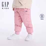 蓋璞男女幼童松緊羽絨褲logo保暖兒童裝662454長(cháng)褲 粉色 90cm(1-2歲)亞洲尺碼