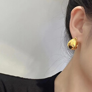 小腰金5d黃金耳環(huán)半圈c型耳釘大氣時(shí)尚氣質(zhì)名媛耳飾高級感999足金耳扣女 黃金半圈耳扣一對6.04克