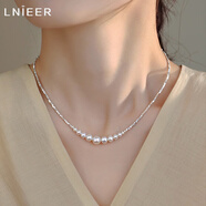 LnieerS925銀碎銀珍珠項(xiàng)鏈女漸變微笑拼接設(shè)計(jì)施家強(qiáng)光鎖骨鏈婦女節(jié)禮物 【S925銀】施家珍珠碎銀項(xiàng)鏈