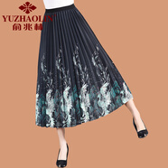 俞兆林（YUZHAOLIN）媽媽春秋新中式半身裙時(shí)尚國風(fēng)馬面裙中老年貴夫人夏裝新款百褶裙 4號(hào)色 均碼 (參考90-160斤左右)