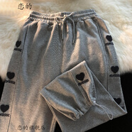 戀的秋季女生褲子女秋天學(xué)生高中生初中生運動(dòng)褲韓版寬松哈倫褲春秋款長(cháng)褲少女中學(xué)生百搭顯瘦潮流休閑褲FF 淺灰色 XL