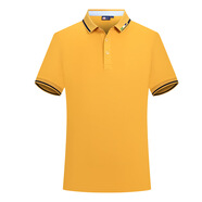 奧義馳翻領(lǐng)Polo工作服短袖印字logo男女t恤定制企業(yè)團(tuán)體廣告文化衫刺繡 黃色 4XL
