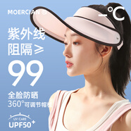 牧爾西防曬帽女遮陽帽空頂防紫外線戶外出行防紫外線加長(zhǎng)帽檐太陽帽子