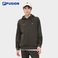 FILA FUSION斐樂(lè)潮牌情侶款針織連帽上衣2025秋休閑寬松外套