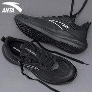 安踏（ANTA）男鞋跑步鞋春夏季網(wǎng)面透氣舒適百搭潮流耐磨旅游休閑運動鞋子男鞋 -5暗夜黑 39