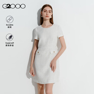 G2000【粗花呢】商場(chǎng)同款舒適彈性?xún)?yōu)雅短袖連衣裙 米白色 36 